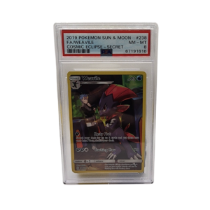2019 Sun & Moon Cosmic Eclipse - Weavile #238 Full Art Secret - PSA 8