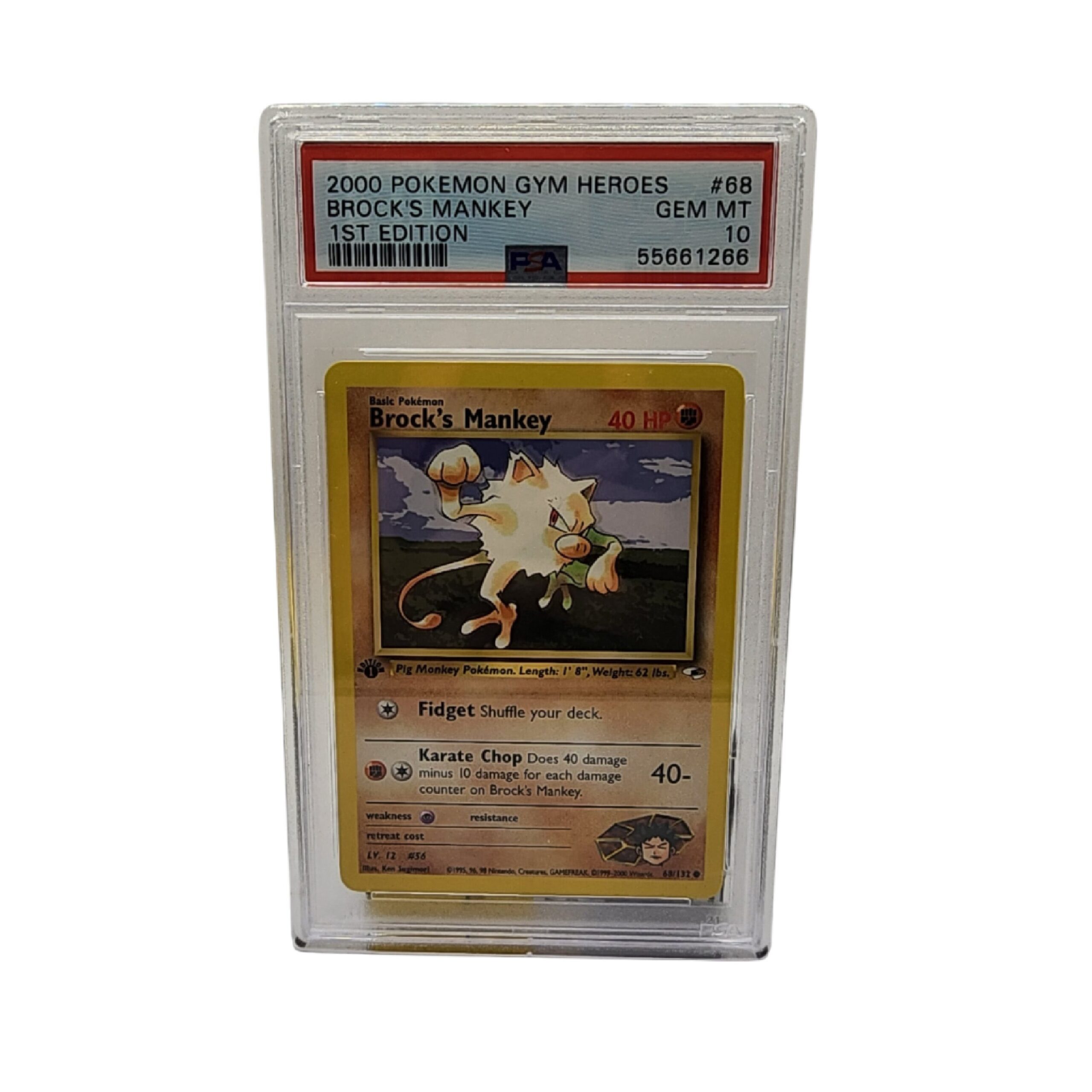 2000 Pokemon Gym Heroes 1st Edition Brock's Mankey #68 PSA 10 | Pokeverse 2000 Pokemon Gym Heroes 1st Edition Brock's Mankey #68 PSA 10 | Pokeverse