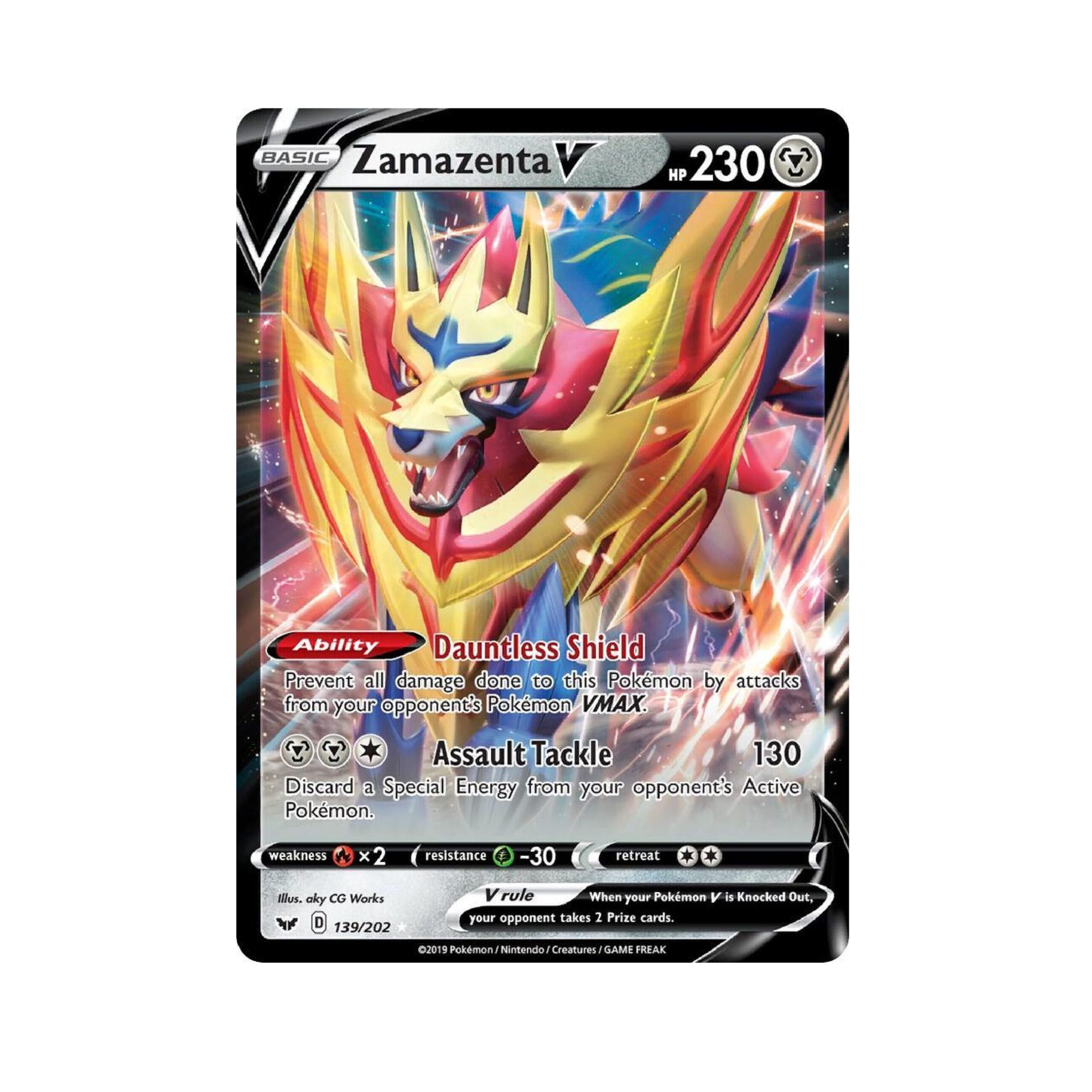 zamazenta v pokemon card value Zamazenta V - SWSH01: Sword & Shield Base Set