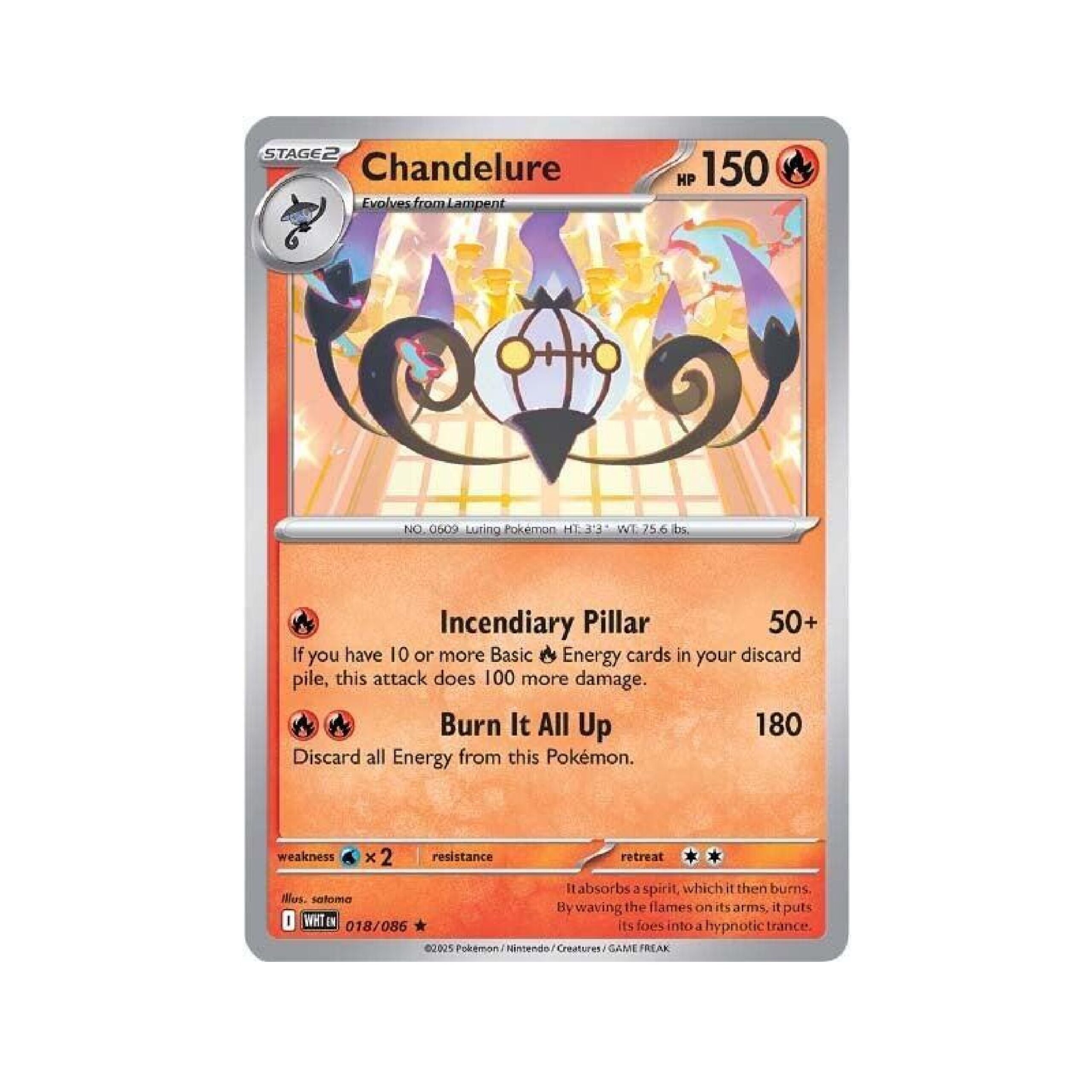White Flare Chandelure Holo #18 | Pokeverse