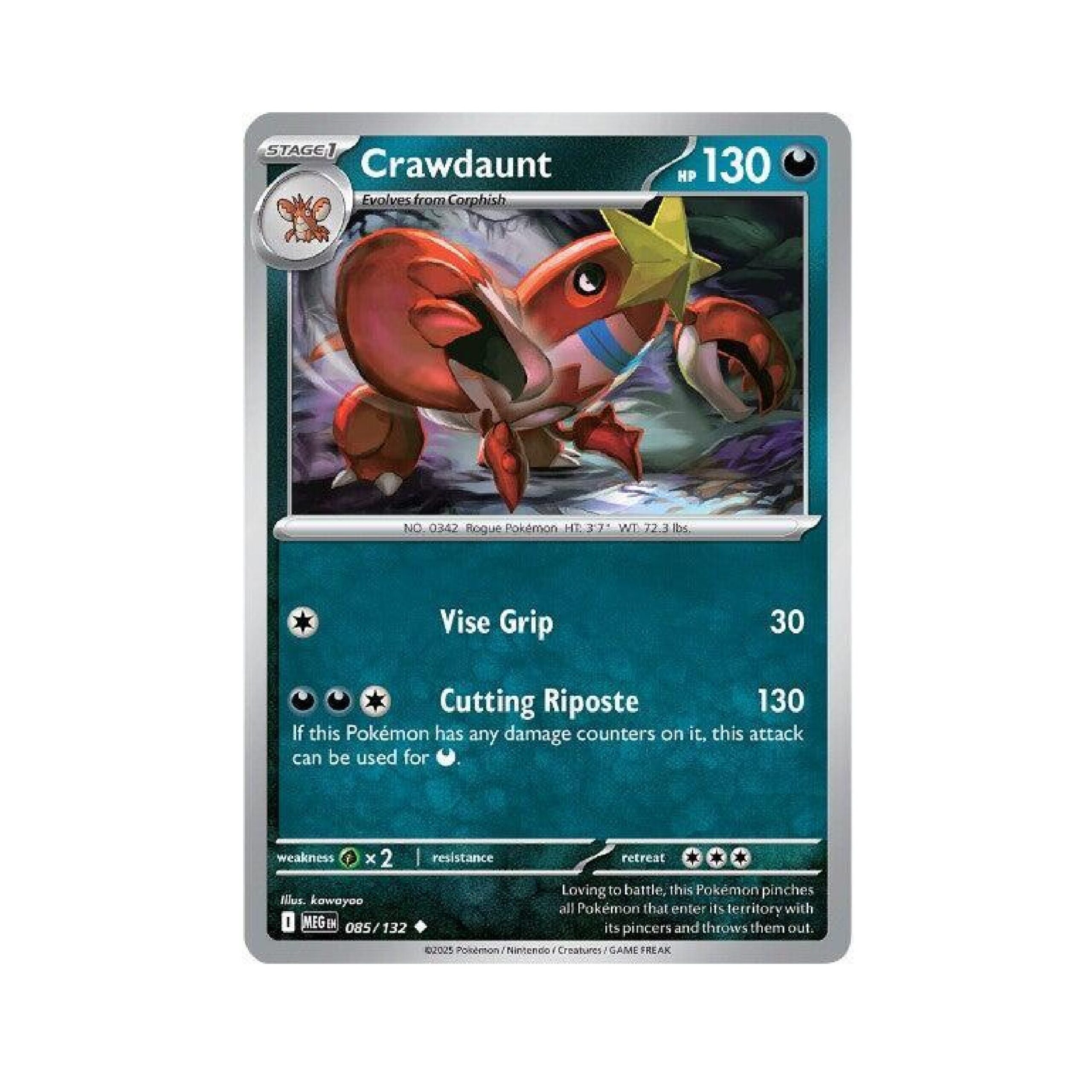 crawdaunt pokemon card Crawdaunt 92/160