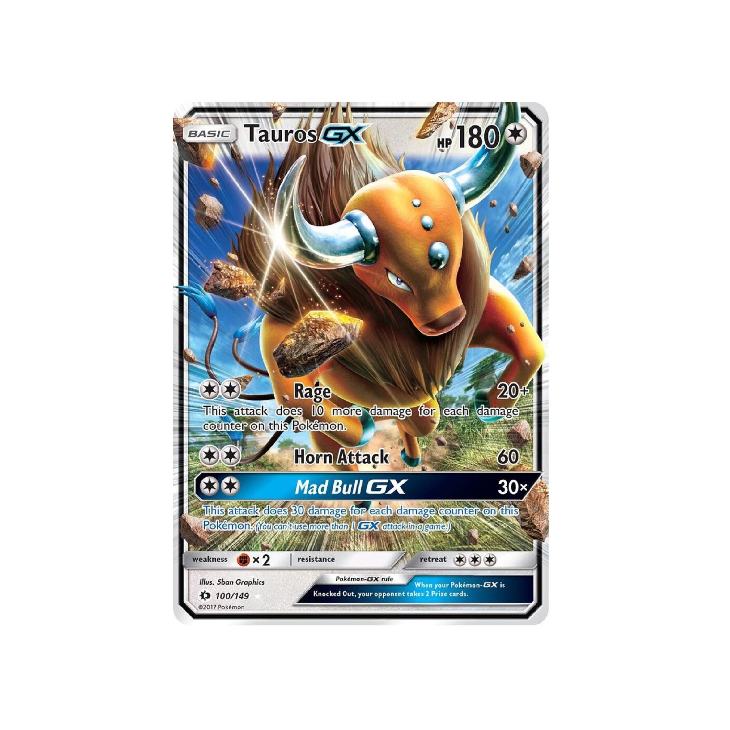 Sun & Moon Tauros GX #100