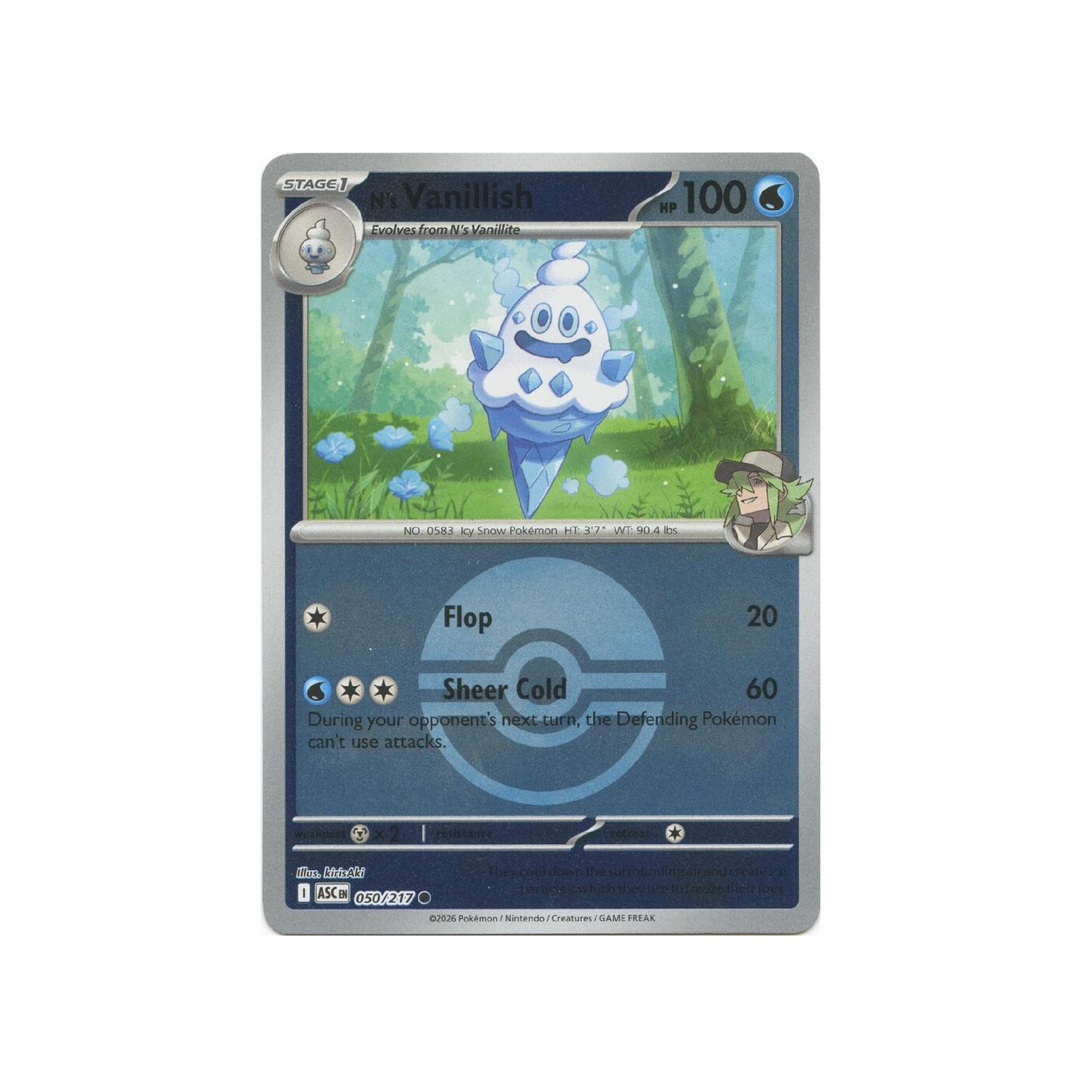 Ascended Heroes N's Vanillish Pokeball Holo #50 | Pokeverse Ascended Heroes N's Vanillish Pokeball Holo #50 | Pokeverse