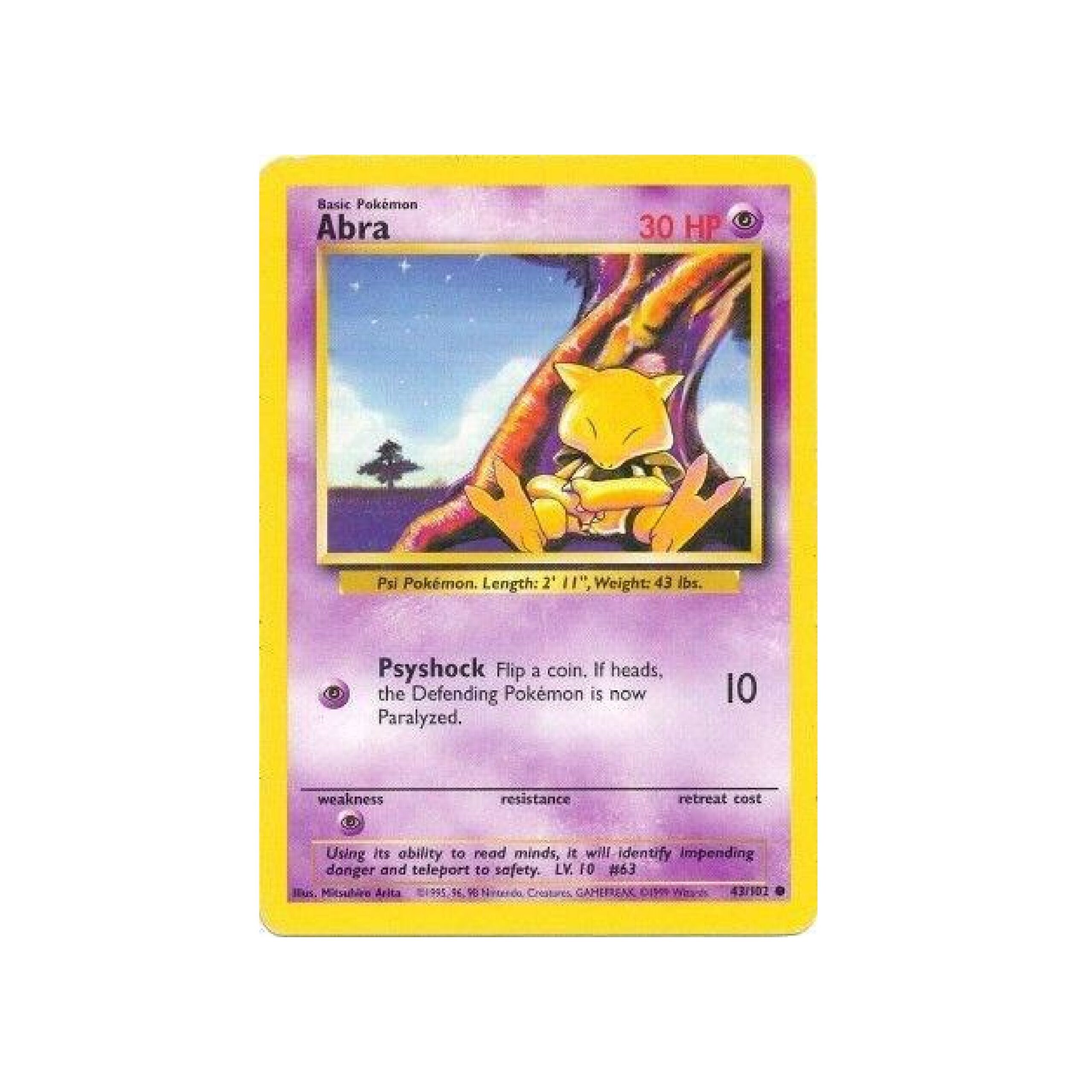 Base Set Abra #43 Lightly Played