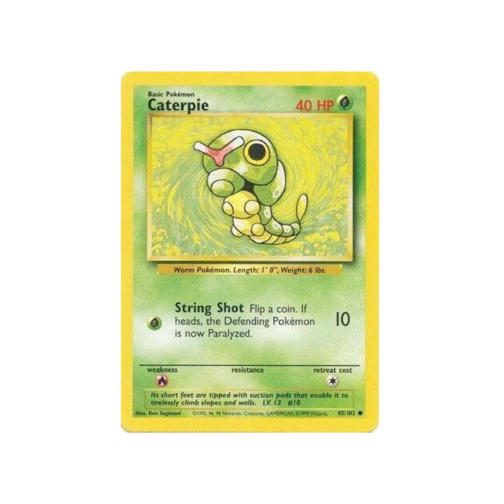 Base Set Caterpie #45 Lightly Played