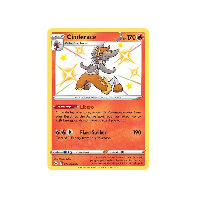 shiny cinderace pokemon card #SV017 Prices | Shining Fates The item may be similar but not exactly the same as the image (e.g Cinderace Shiny Holo Rare Shining